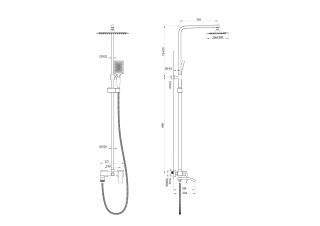 Душевая стойка Wonzon & Woghand Fit WW-88739009-BGM тёмный графит